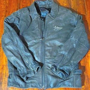 Guess vintage aviator leather  jacket